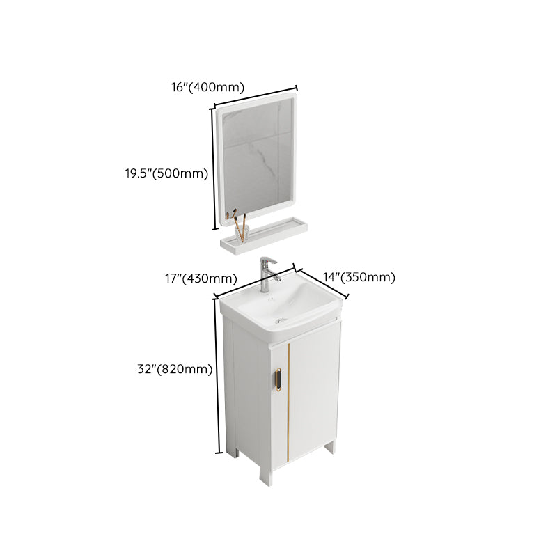 Modern Bathroom Vanity White Metal Frame Single-Sink Wall Mount Vanity Set Clearhalo 'Bathroom Remodel & Bathroom Fixtures' 'Bathroom Vanities' 'bathroom_vanities' 'Home Improvement' 'home_improvement' 'home_improvement_bathroom_vanities' 7588926