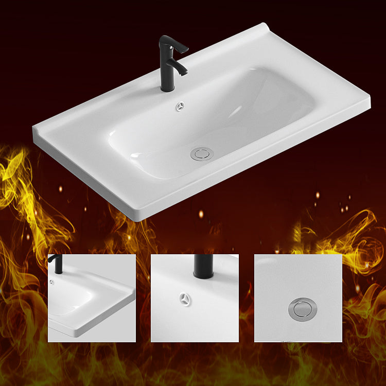 Single Sink Rectangular Bathroom Vanity Modern White Metal Frame Vanity Set Clearhalo 'Bathroom Remodel & Bathroom Fixtures' 'Bathroom Vanities' 'bathroom_vanities' 'Home Improvement' 'home_improvement' 'home_improvement_bathroom_vanities' 7588957