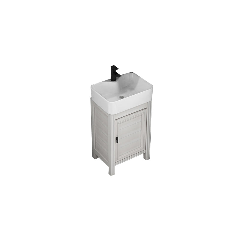 Rectangular Modern Bathroom Vanity White Metal Frame Single-Sink Vanity Set Vanity & Faucet 19"L x 15"W x 32"H Clearhalo 'Bathroom Remodel & Bathroom Fixtures' 'Bathroom Vanities' 'bathroom_vanities' 'Home Improvement' 'home_improvement' 'home_improvement_bathroom_vanities' 7589016