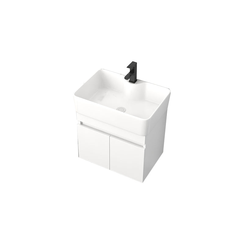 Rectangular Single Sink Bathroom Vanity Modern White Wall Mount Vanity Set Vanity & Faucet 23"L x 15"W x 21"H Clearhalo 'Bathroom Remodel & Bathroom Fixtures' 'Bathroom Vanities' 'bathroom_vanities' 'Home Improvement' 'home_improvement' 'home_improvement_bathroom_vanities' 7589073