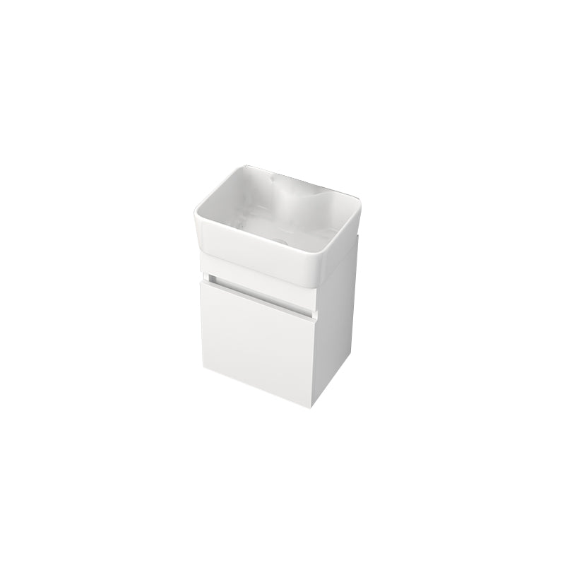 Rectangular Single Sink Bathroom Vanity Modern White Wall Mount Vanity Set Bathroom Vanity 16"L x 12"W x 21"H Clearhalo 'Bathroom Remodel & Bathroom Fixtures' 'Bathroom Vanities' 'bathroom_vanities' 'Home Improvement' 'home_improvement' 'home_improvement_bathroom_vanities' 7589074