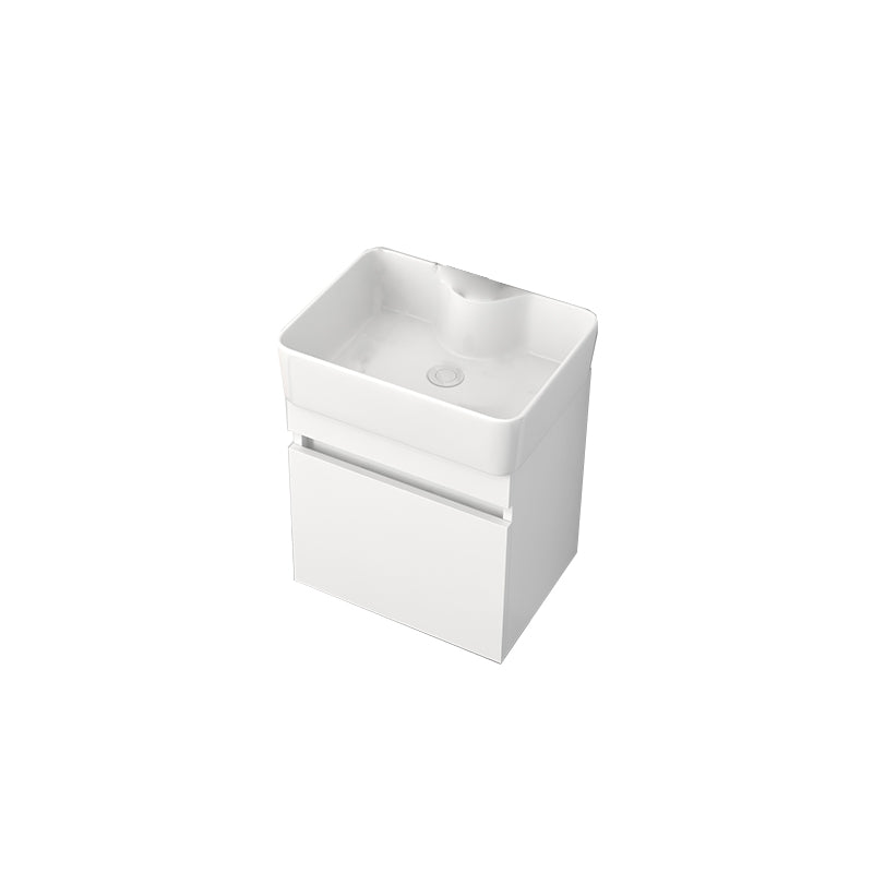 Rectangular Single Sink Bathroom Vanity Modern White Wall Mount Vanity Set Bathroom Vanity 19"L x 15"W x 21"H Clearhalo 'Bathroom Remodel & Bathroom Fixtures' 'Bathroom Vanities' 'bathroom_vanities' 'Home Improvement' 'home_improvement' 'home_improvement_bathroom_vanities' 7589075