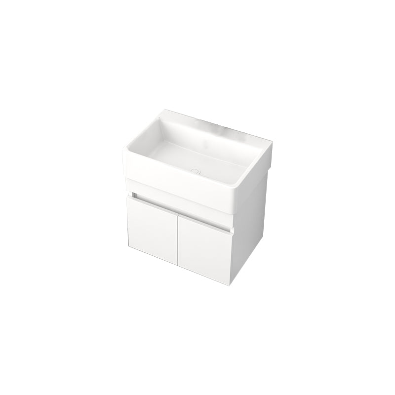 Rectangular Single Sink Bathroom Vanity Modern White Wall Mount Vanity Set Bathroom Vanity 21"L x 14"W x 21"H Clearhalo 'Bathroom Remodel & Bathroom Fixtures' 'Bathroom Vanities' 'bathroom_vanities' 'Home Improvement' 'home_improvement' 'home_improvement_bathroom_vanities' 7589076