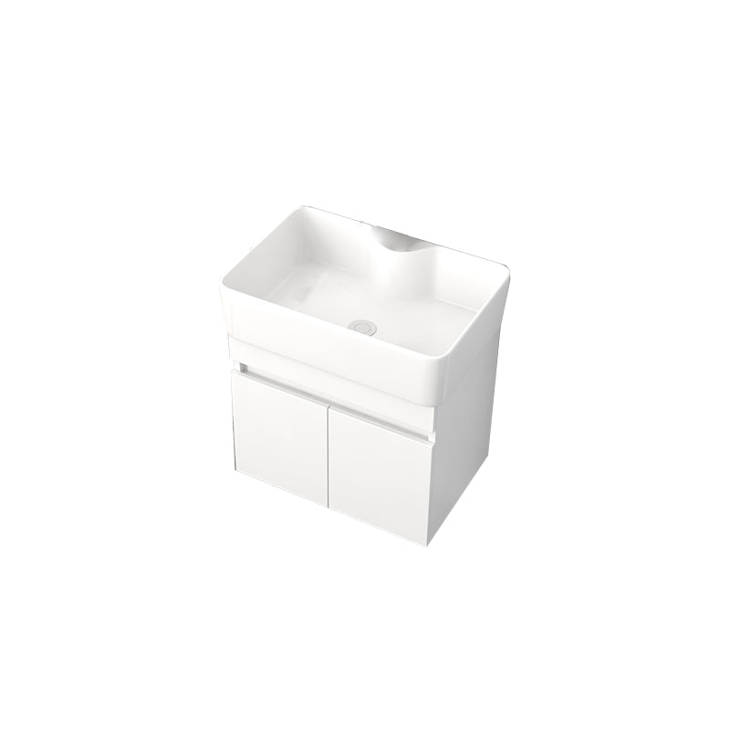 Rectangular Single Sink Bathroom Vanity Modern White Wall Mount Vanity Set Bathroom Vanity 23"L x 15"W x 21"H Clearhalo 'Bathroom Remodel & Bathroom Fixtures' 'Bathroom Vanities' 'bathroom_vanities' 'Home Improvement' 'home_improvement' 'home_improvement_bathroom_vanities' 7589077