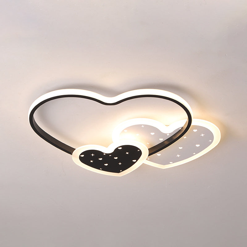 Pink/Black Love Family Flushmount Macaron Acrylic LED Ceiling Flush Mount Light for Kids Room Clearhalo 'Ceiling Lights' 'Close To Ceiling Lights' 'Close to ceiling' 'Flush mount' Lighting' 759286