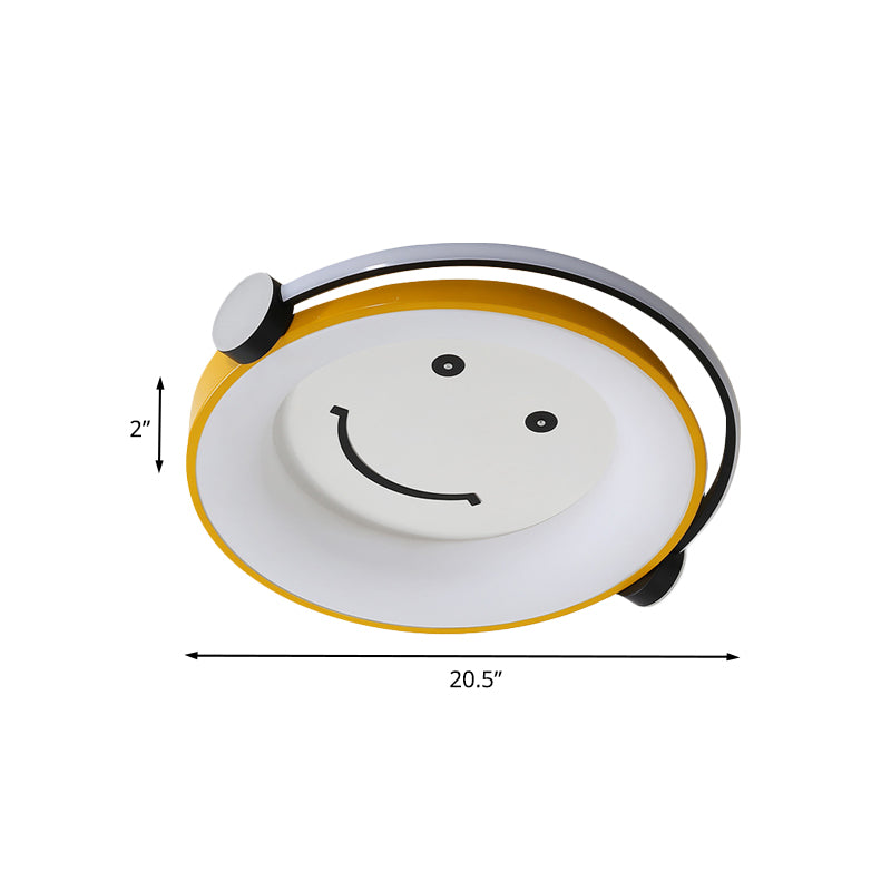 Cartoon Kid Enjoying Music Flush Light Acrylic Child Bedroom LED Ceiling Mount Lamp in Yellow Clearhalo 'Ceiling Lights' 'Close To Ceiling Lights' 'Close to ceiling' 'Flush mount' Lighting' 759298