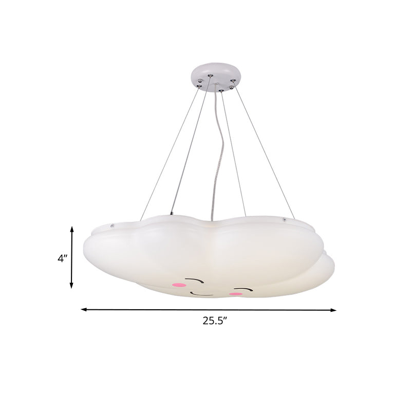 White Cheerful Cloud Hanging Lamp Cartoon Acrylic LED Pendant Lighting for Nursery Clearhalo 'Ceiling Lights' 'Pendant Lights' 'Pendants' Lighting' 759306