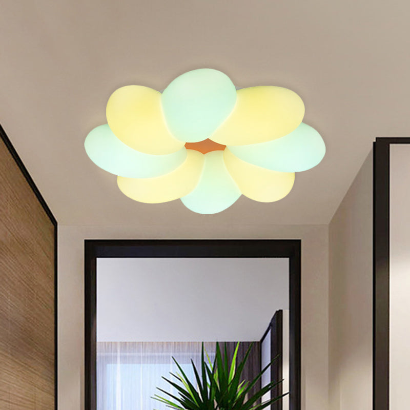 Kids Floral Plastic Ceiling Flush LED Flush Mount Recessed Lighting in White for Bedroom Clearhalo 'Ceiling Lights' 'Close To Ceiling Lights' 'Close to ceiling' 'Flush mount' Lighting' 759316