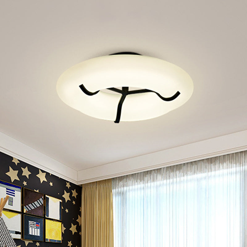 Lifebuoy Child Playroom Ceiling Lamp Plastic Kid LED Flush Mount Light Fixture in White Clearhalo 'Ceiling Lights' 'Close To Ceiling Lights' 'Close to ceiling' 'Flush mount' Lighting' 759320