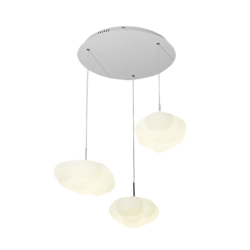 White Cluster Cloud Pendant Kids Style 1/3/5-Head Plastic LED Suspended Lighting Fixture for Child Room Clearhalo 'Ceiling Lights' 'Pendant Lights' 'Pendants' Lighting' 759333