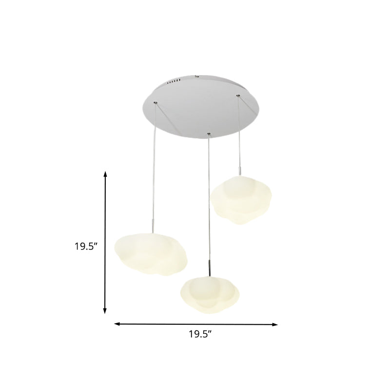 White Cluster Cloud Pendant Kids Style 1/3/5-Head Plastic LED Suspended Lighting Fixture for Child Room Clearhalo 'Ceiling Lights' 'Pendant Lights' 'Pendants' Lighting' 759334