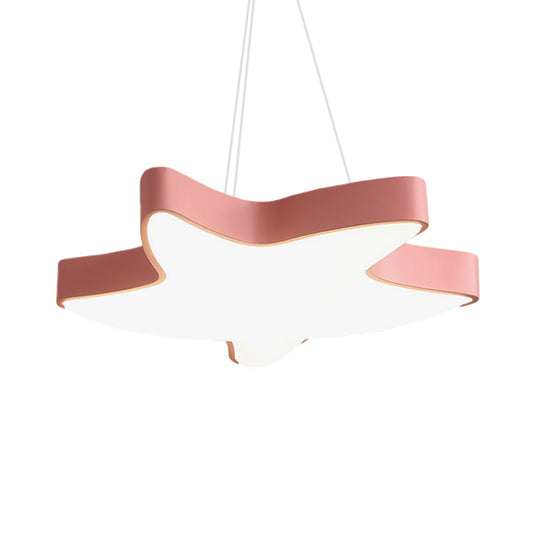 Asteroidea LED Hanging Lamp Macaron Acrylic Pink/Yellow/Blue Kids Bedroom Pendant Ceiling Light Clearhalo 'Ceiling Lights' 'Pendant Lights' 'Pendants' Lighting' 759349