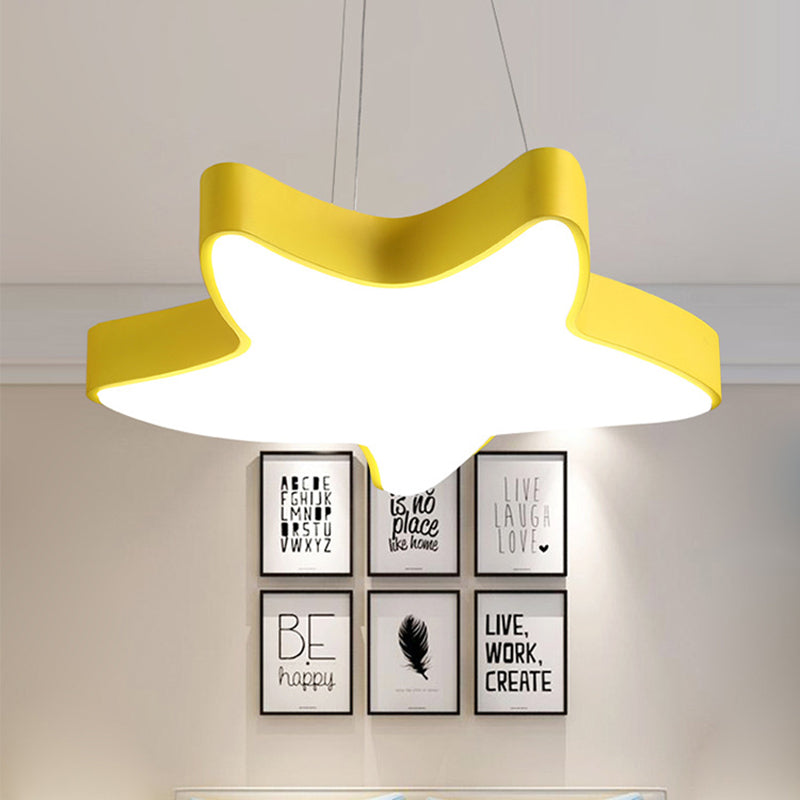 Asteroidea LED Hanging Lamp Macaron Acrylic Pink/Yellow/Blue Kids Bedroom Pendant Ceiling Light Clearhalo 'Ceiling Lights' 'Pendant Lights' 'Pendants' Lighting' 759350