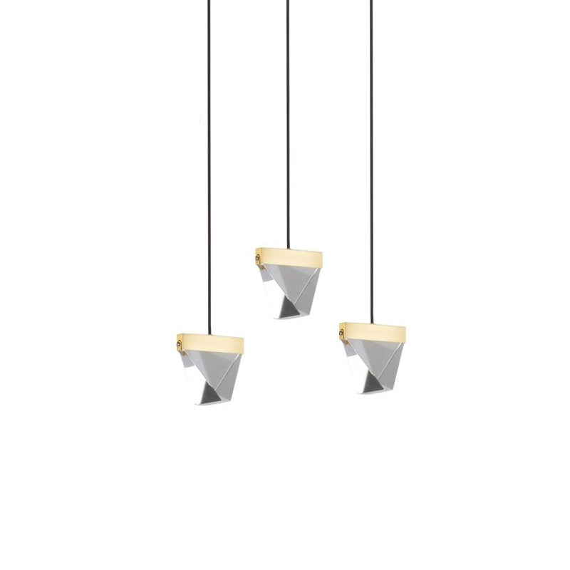 3/6 Lights Gem Multi Ceiling Light Simple Brass Beveled Crystal LED Pendant Lamp Kit in Brass Clearhalo 'Ceiling Lights' 'Modern Pendants' 'Modern' 'Pendant Lights' 'Pendants' Lighting' 759562