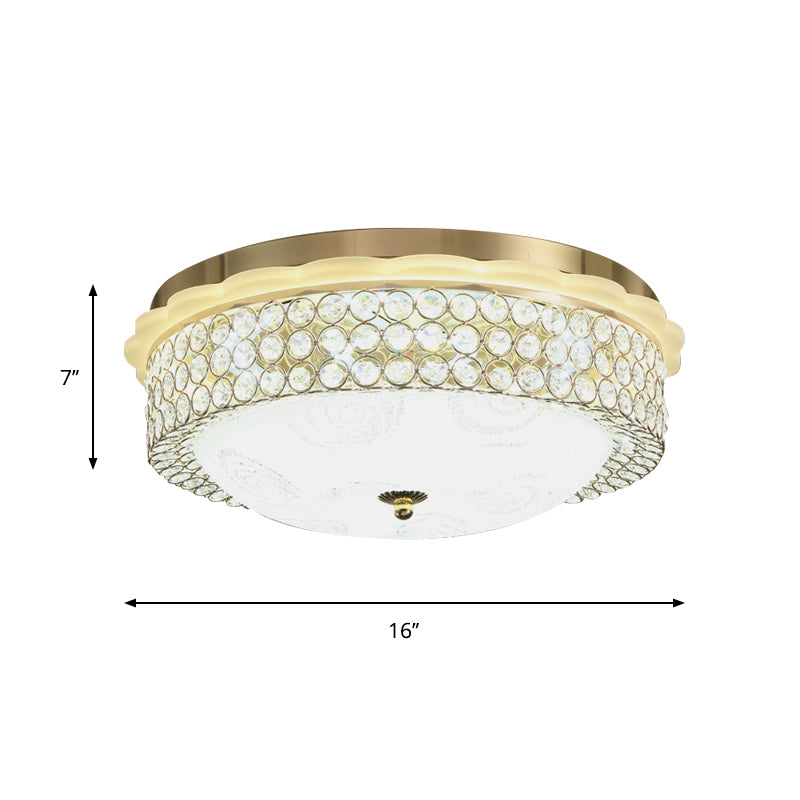 16"/19.5" Wide LED Flushmount Lighting Modernist Circle Crystal Bead Flush Lamp Fixture for Foyer Clearhalo 'Ceiling Lights' 'Close To Ceiling Lights' 'Close to ceiling' 'Flush mount' Lighting' 759585