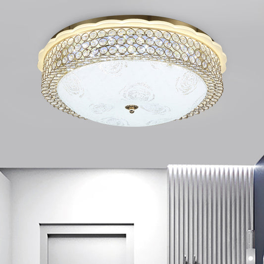 16"/19.5" Wide LED Flushmount Lighting Modernist Circle Crystal Bead Flush Lamp Fixture for Foyer Clearhalo 'Ceiling Lights' 'Close To Ceiling Lights' 'Close to ceiling' 'Flush mount' Lighting' 759587