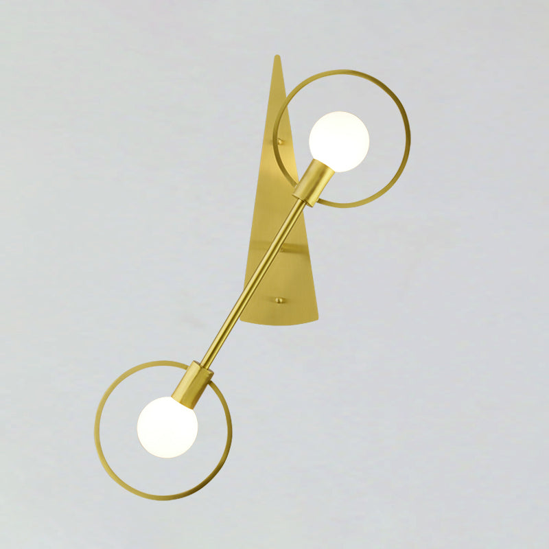 Modernist Loop Sconce Light Fixture Metallic 1/2-Head Bedroom Wall Mounted Lamp in Brass Clearhalo 'Cast Iron' 'Glass' 'Industrial' 'Modern wall lights' 'Modern' 'Tiffany' 'Traditional wall lights' 'Wall Lamps & Sconces' 'Wall Lights' Lighting' 759612