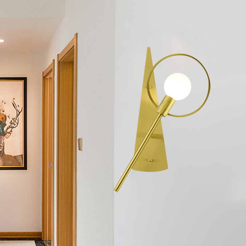 Modernist Loop Sconce Light Fixture Metallic 1/2-Head Bedroom Wall Mounted Lamp in Brass 1.0 Brass Clearhalo 'Cast Iron' 'Glass' 'Industrial' 'Modern wall lights' 'Modern' 'Tiffany' 'Traditional wall lights' 'Wall Lamps & Sconces' 'Wall Lights' Lighting' 759614