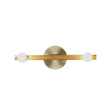 Metallic Linear Vanity Sconce Light Minimalist 2 Bulbs Wall Mounted Lamp Fixture in Gold Clearhalo 'Cast Iron' 'Glass' 'Industrial' 'Modern wall lights' 'Modern' 'Tiffany' 'Traditional wall lights' 'Vanity Lights' 'Wall Lights' Lighting' 759624