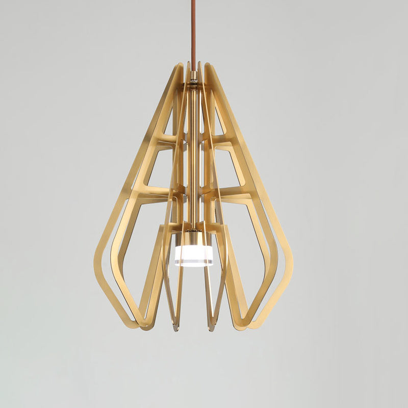 Postmodern LED Pendant Light Gold Diamond Shaped Suspension Lamp with Metal Frame Clearhalo 'Ceiling Lights' 'Modern Pendants' 'Modern' 'Pendant Lights' 'Pendants' Lighting' 759785