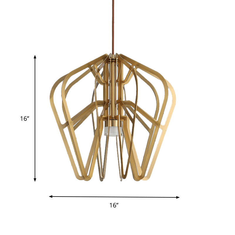 Crown Shaped Bistro Drop Pendant Metal Postmodern LED Hanging Light Fixture in Gold Clearhalo 'Ceiling Lights' 'Modern Pendants' 'Modern' 'Pendant Lights' 'Pendants' Lighting' 759790