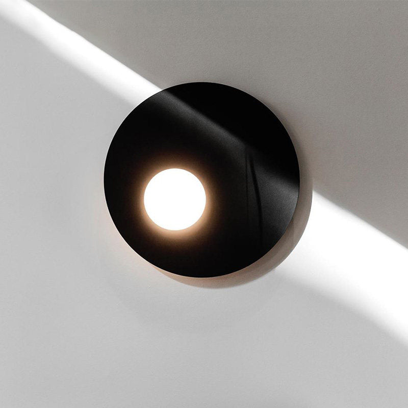 Cream Glass Ovoid Flush Mount Lamp Designer 1 Light Ceiling Lighting with Black/Brass Disk Top Clearhalo 'Ceiling Lights' 'Close To Ceiling Lights' 'Close to ceiling' 'Flush mount' Lighting' 759905