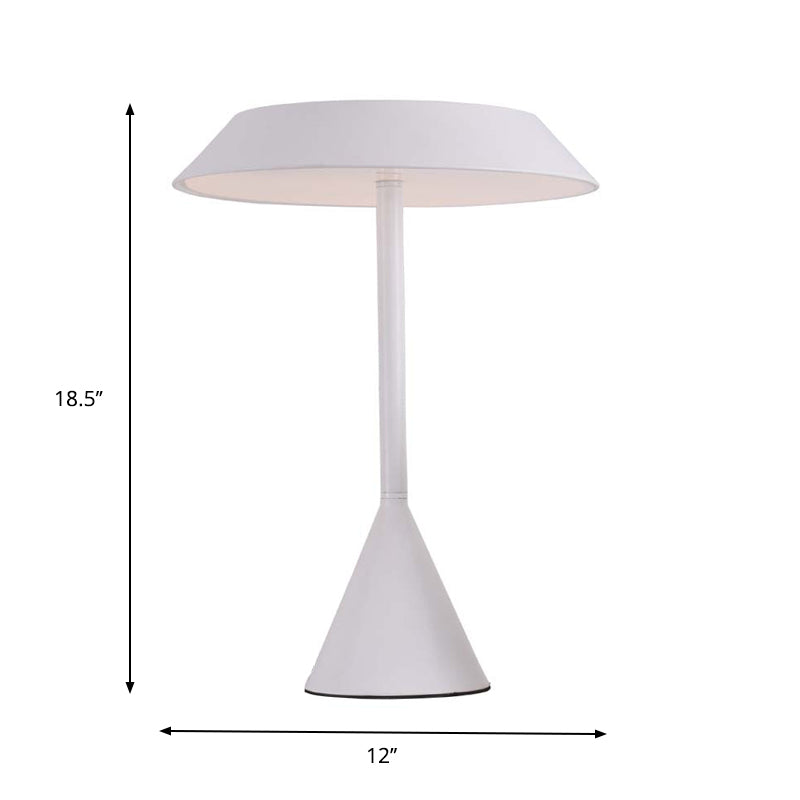 Conical Frustum Touch Dimmer Desk Lamp Simple Iron 1 Head White Reading Book Light Clearhalo 'Lamps' 'Table Lamps' Lighting' 759948