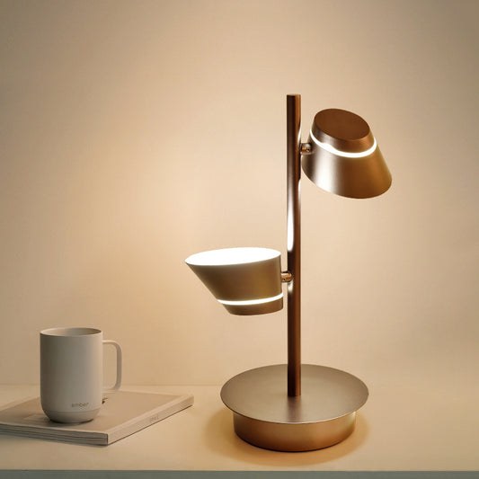 Swivelable Angled Cone Shade Night Lamp Modern Metal Single Bedside Table Lighting in Coffee Coffee Clearhalo 'Lamps' 'Table Lamps' Lighting' 759953