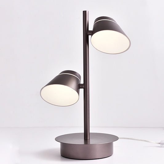 Swivelable Angled Cone Shade Night Lamp Modern Metal Single Bedside Table Lighting in Coffee Clearhalo 'Lamps' 'Table Lamps' Lighting' 759954