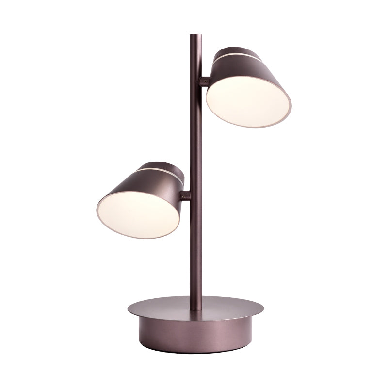 Swivelable Angled Cone Shade Night Lamp Modern Metal Single Bedside Table Lighting in Coffee Clearhalo 'Lamps' 'Table Lamps' Lighting' 759955
