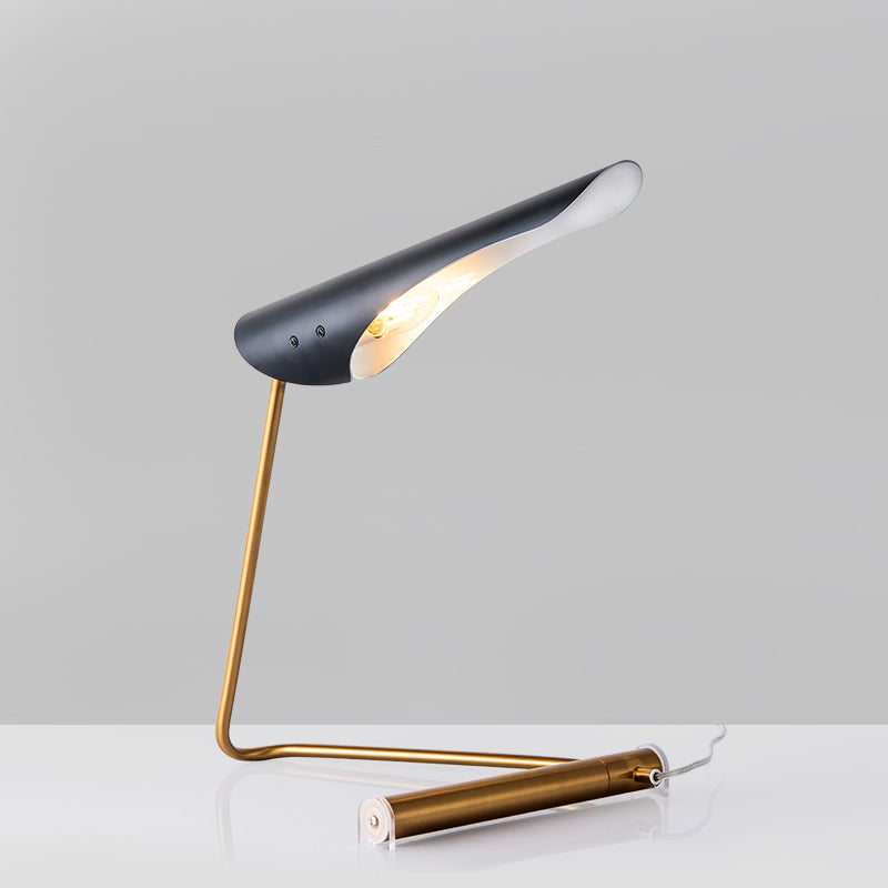 Black Bird-Like Night Stand Light Postmodern 1 Bulb Metallic Table Lamp with Curved Stand Clearhalo 'Lamps' 'Table Lamps' Lighting' 759962
