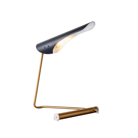 Black Bird-Like Night Stand Light Postmodern 1 Bulb Metallic Table Lamp with Curved Stand Clearhalo 'Lamps' 'Table Lamps' Lighting' 759963