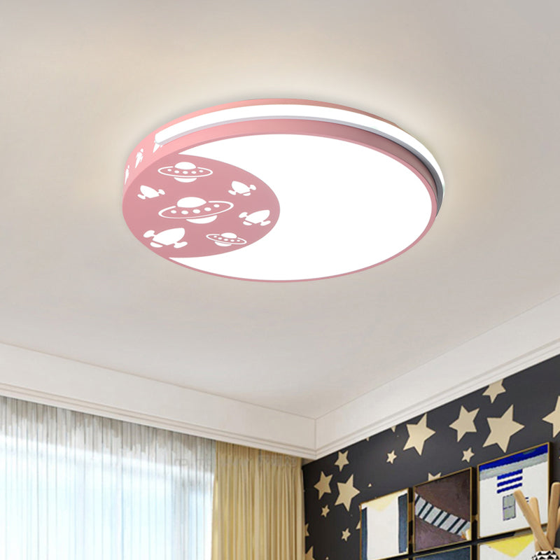 Crescent and Outer Space LED Flush Mount Kids Acrylic Blue/Black/Pink Surface Ceiling Lamp for Child Room Clearhalo 'Ceiling Lights' 'Close To Ceiling Lights' 'Close to ceiling' 'Flush mount' Lighting' 760253