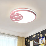 Crescent and Outer Space LED Flush Mount Kids Acrylic Blue/Black/Pink Surface Ceiling Lamp for Child Room Clearhalo 'Ceiling Lights' 'Close To Ceiling Lights' 'Close to ceiling' 'Flush mount' Lighting' 760253