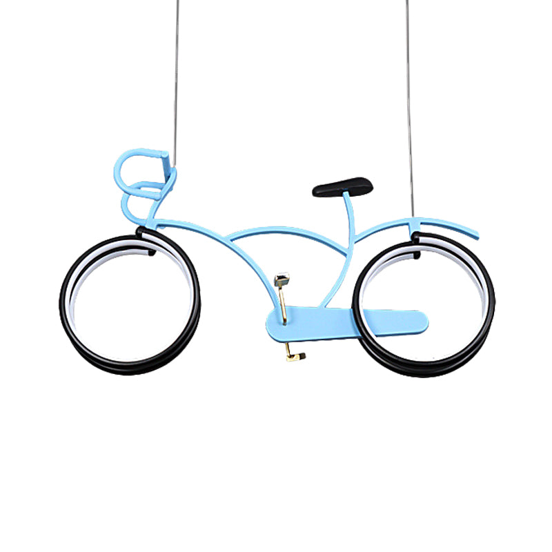 Suspended Road Bike Metal LED Flushmount Kid Silver/Blue/Pink Flush Mount Ceiling Lamp for Child Room Clearhalo 'Ceiling Lights' 'Close To Ceiling Lights' 'Close to ceiling' 'Flush mount' Lighting' 760294