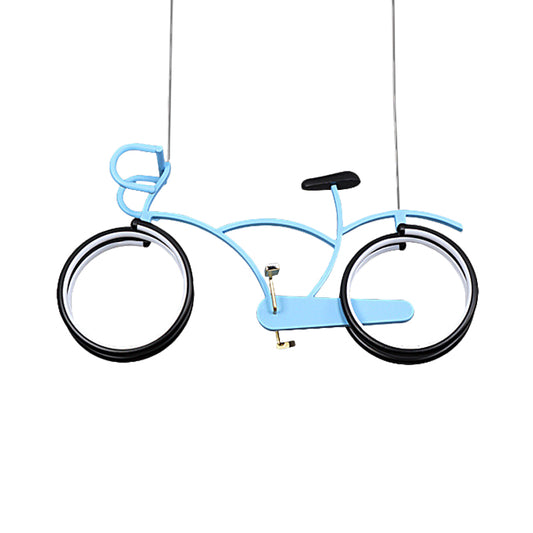 Suspended Road Bike Metal LED Flushmount Kid Silver/Blue/Pink Flush Mount Ceiling Lamp for Child Room Clearhalo 'Ceiling Lights' 'Close To Ceiling Lights' 'Close to ceiling' 'Flush mount' Lighting' 760294