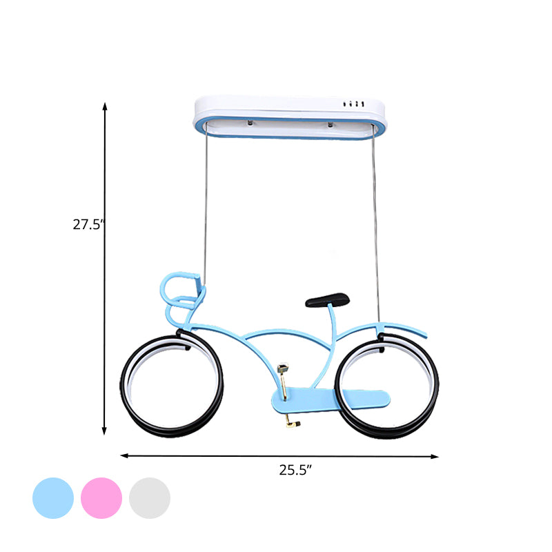 Suspended Road Bike Metal LED Flushmount Kid Silver/Blue/Pink Flush Mount Ceiling Lamp for Child Room Clearhalo 'Ceiling Lights' 'Close To Ceiling Lights' 'Close to ceiling' 'Flush mount' Lighting' 760296