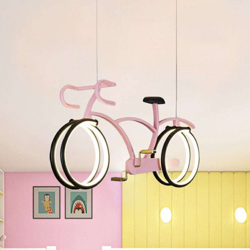 Suspended Road Bike Metal LED Flushmount Kid Silver/Blue/Pink Flush Mount Ceiling Lamp for Child Room Clearhalo 'Ceiling Lights' 'Close To Ceiling Lights' 'Close to ceiling' 'Flush mount' Lighting' 760298