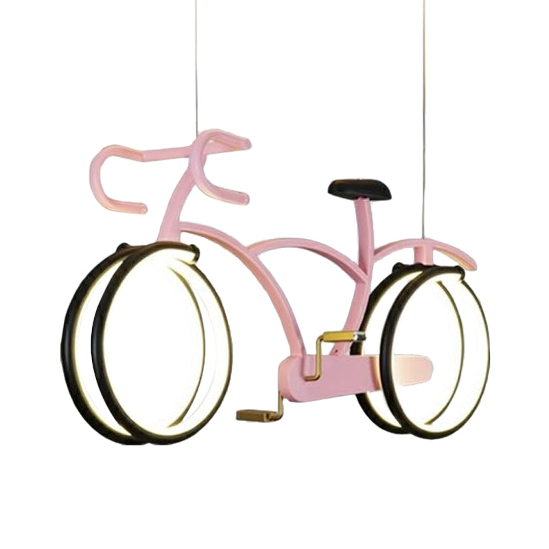 Suspended Road Bike Metal LED Flushmount Kid Silver/Blue/Pink Flush Mount Ceiling Lamp for Child Room Clearhalo 'Ceiling Lights' 'Close To Ceiling Lights' 'Close to ceiling' 'Flush mount' Lighting' 760299