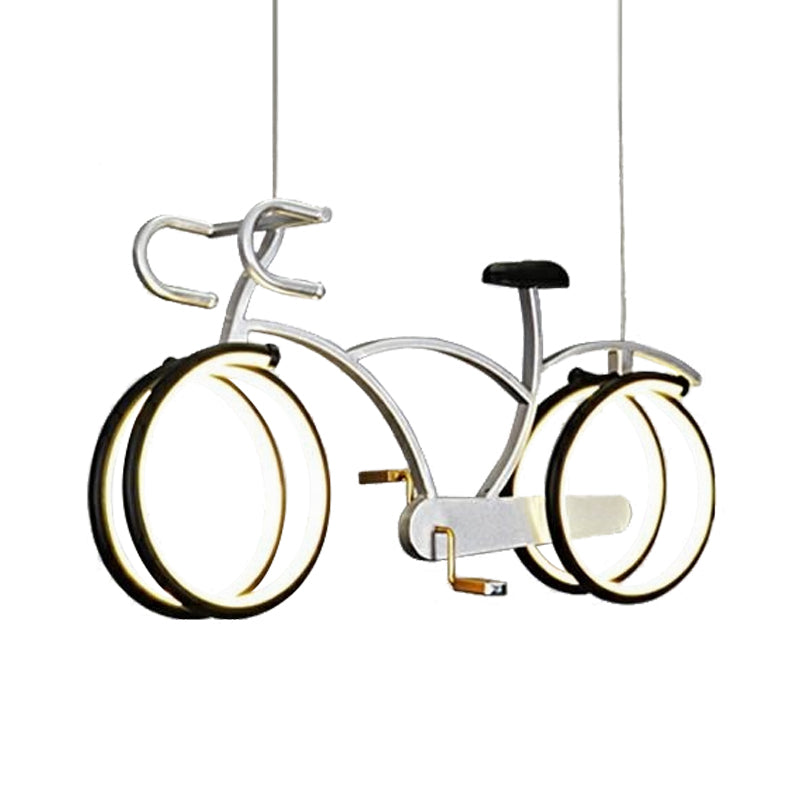 Suspended Road Bike Metal LED Flushmount Kid Silver/Blue/Pink Flush Mount Ceiling Lamp for Child Room Clearhalo 'Ceiling Lights' 'Close To Ceiling Lights' 'Close to ceiling' 'Flush mount' Lighting' 760302