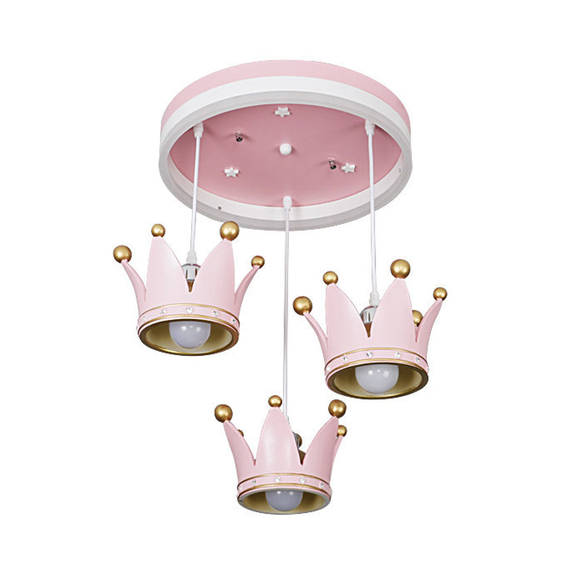 Acrylic Loop Shaped LED Flush Light Kids 3-Light Pink Ceiling Mount Lamp with Draping Crown Shade Clearhalo 'Ceiling Lights' 'Close To Ceiling Lights' 'Close to ceiling' 'Flush mount' Lighting' 760366