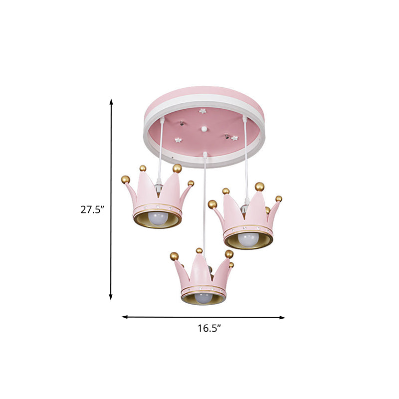 Acrylic Loop Shaped LED Flush Light Kids 3-Light Pink Ceiling Mount Lamp with Draping Crown Shade Clearhalo 'Ceiling Lights' 'Close To Ceiling Lights' 'Close to ceiling' 'Flush mount' Lighting' 760367