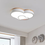 Acrylic Love Shaped LED Flush Mount Nordic White/Grey/Green-Wood Ceiling Flush Mount Lighting Fixture for Kids Bedroom Clearhalo 'Ceiling Lights' 'Close To Ceiling Lights' 'Close to ceiling' 'Flush mount' Lighting' 760451