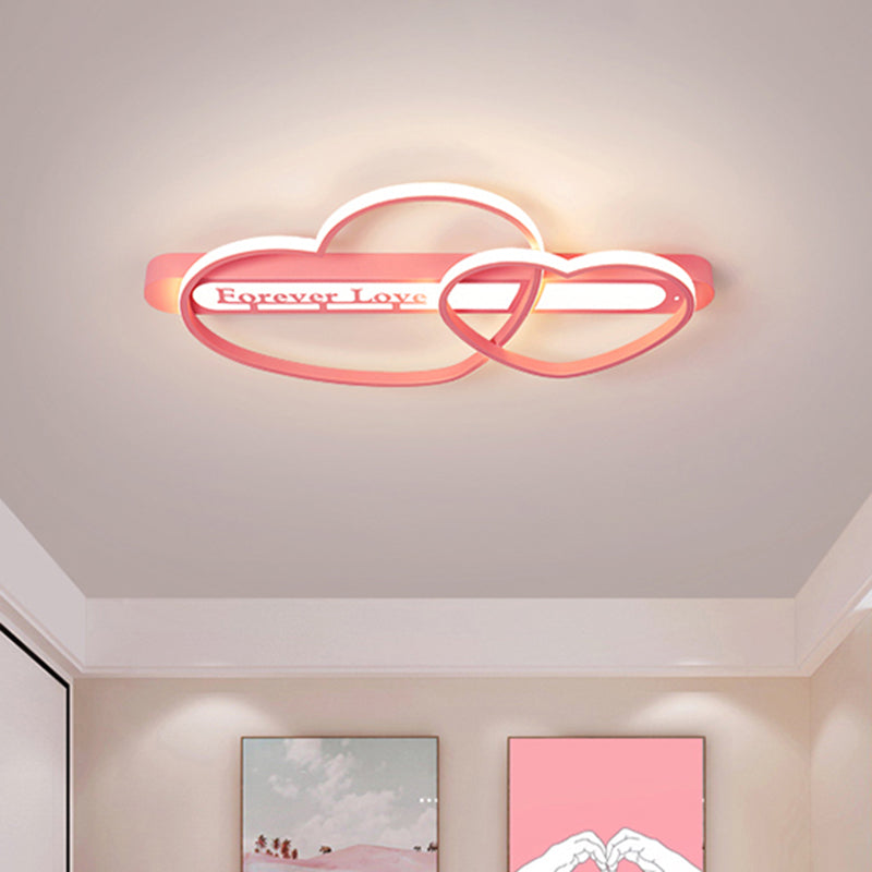 Arrow Through Love Bedroom Flush Mount Acrylic Macaron Romantic LED Flush Mount Ceiling Light Fixture in Pink/White/Gold Clearhalo 'Ceiling Lights' 'Close To Ceiling Lights' 'Close to ceiling' 'Flush mount' Lighting' 760454