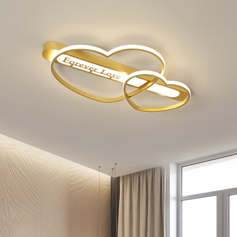 Arrow Through Love Bedroom Flush Mount Acrylic Macaron Romantic LED Flush Mount Ceiling Light Fixture in Pink/White/Gold Clearhalo 'Ceiling Lights' 'Close To Ceiling Lights' 'Close to ceiling' 'Flush mount' Lighting' 760458