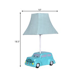 Green Car Nightstand Lamp Kids 1 Bulb Resin Table Lighting with Pagoda Fabric Lamp Shade Clearhalo 'Lamps' 'Table Lamps' Lighting' 760499