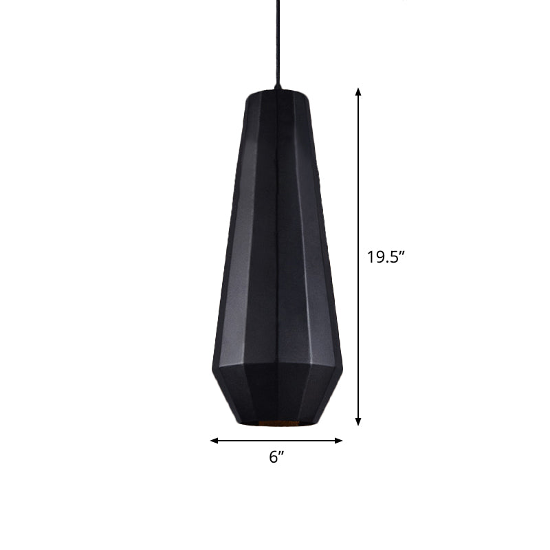 Diamond Metal Suspension Pendant Farmhouse 1 Light Coffee Shop Ceiling Lamp in Black Clearhalo 'Art Deco Pendants' 'Black' 'Cast Iron' 'Ceiling Lights' 'Ceramic' 'Crystal' 'Industrial Pendants' 'Industrial' 'Metal' 'Middle Century Pendants' 'Pendant Lights' 'Pendants' 'Rustic Pendants' 'Tiffany' Lighting' 760619