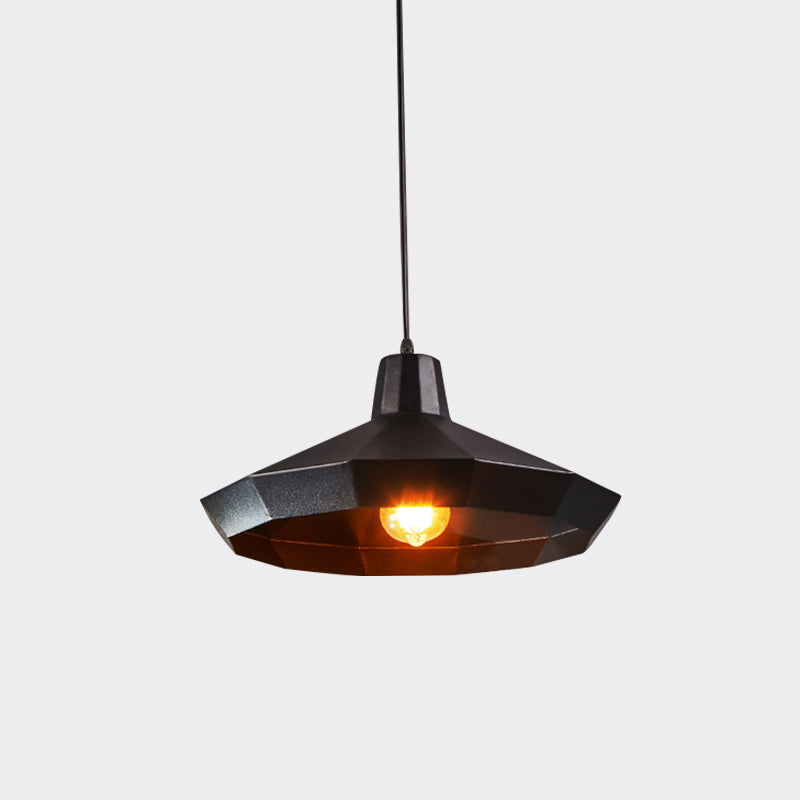 Diamond Metal Suspension Pendant Farmhouse 1 Light Coffee Shop Ceiling Lamp in Black Clearhalo 'Art Deco Pendants' 'Black' 'Cast Iron' 'Ceiling Lights' 'Ceramic' 'Crystal' 'Industrial Pendants' 'Industrial' 'Metal' 'Middle Century Pendants' 'Pendant Lights' 'Pendants' 'Rustic Pendants' 'Tiffany' Lighting' 760628