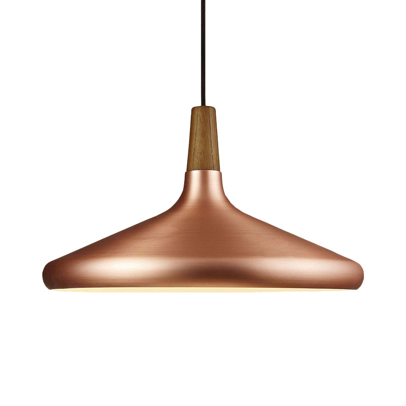 7"/10.5"/16" W 1 Head Down Lighting Industrial Restaurant Hanging Pendant with Flared Aluminum Shade in Rose Gold Clearhalo 'Art Deco Pendants' 'Cast Iron' 'Ceiling Lights' 'Ceramic' 'Crystal' 'Industrial Pendants' 'Industrial' 'Metal' 'Middle Century Pendants' 'Pendant Lights' 'Pendants' 'Tiffany' Lighting' 760641