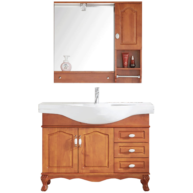 Traditional Wood Sink Vanity Freestanding Bathroom Sink Vanity with Mirror Vanity & Faucet & Mirror Cabinet https://res.litfad.com/site/img/item/2023/02/21/7610694/1200x1200.jpg Clearhalo 'Bathroom Remodel & Bathroom Fixtures' 'Bathroom Vanities' 'bathroom_vanities' 'Home Improvement' 'home_improvement' 'home_improvement_bathroom_vanities' 7610694